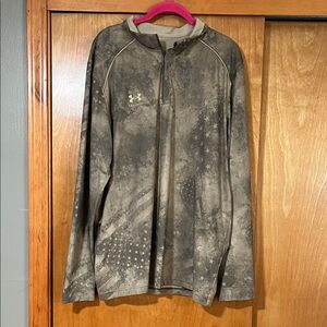 Under Armour Freedom OD green tan USA Star Pattern Long Sleeve Shirt